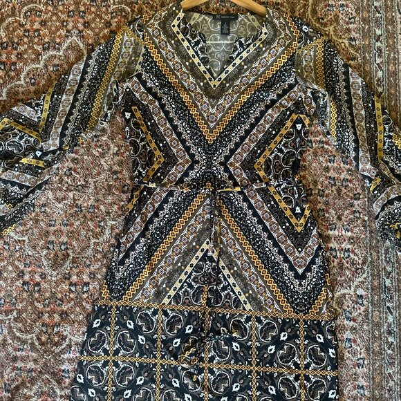 INC International Concepts Printed Bell Sleeve Dress - Picture 15 of 16